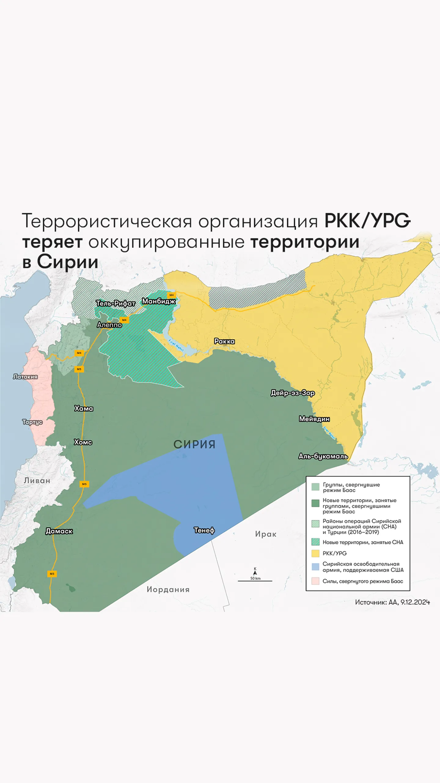 Террористическая организация PKK/YPG теряет оккупированные территории в Сирии